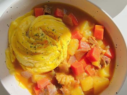 旋风蛋咖喱牛肉饭#日常投喂