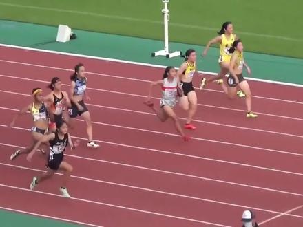 中日短跑天才对决,陈妤颉VS三好美羽 #百米短跑 #100米