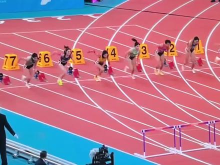 #田径 全运会女子100米栏决赛刘锦扬吴燕妮。
