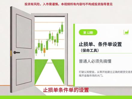 12.止损单、条件单设置 不讲玄学,不搞复杂指标,
从零基础到独立看懂行情,
独立控制风险,稳扎稳打,
投资有风险,入市需谨慎。#人间观察计划 #期货#天才交易员#同花顺#期货交易