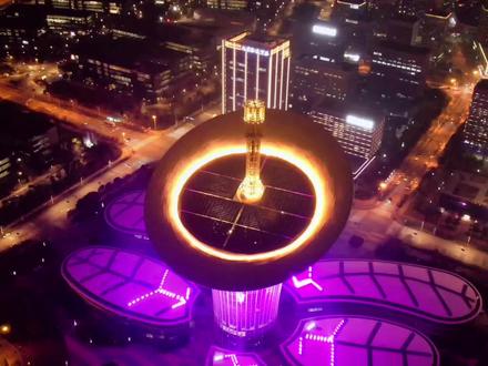 武汉地标建筑——喇叭花#航拍#城市的夜晚 @抖音小助手