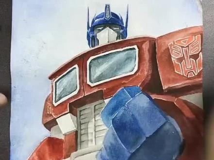 擎天柱水彩画教学视频一分享~祝孩子们六一儿童节快乐~#水彩画 #擎天柱 #手绘