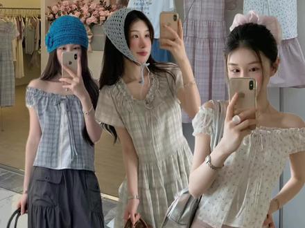 我们不做韩国货 但很多韩国店主找我们拿货 #夏季温柔风女装 #温柔风钩花套装 #夏日温柔两件套 #粉色温柔系家居服 #夏季少女风女装