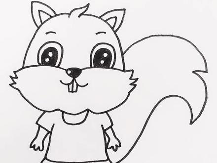 画卡通小松鼠 #动物简笔画 #绘画教程 #画心画画 @抖音小助手 #大侠驾到以德服人