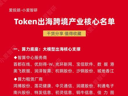 Token出海跨境产业核心名单