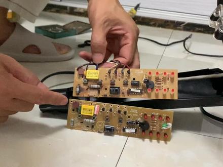 艾美特摇摇电风扇,摇控开机和面板按键开机无反应,网上买电脑板更换
