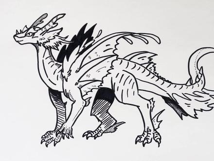 画一条飞龙 手绘恐龙教程#画画#手绘#绘画过程#恐龙