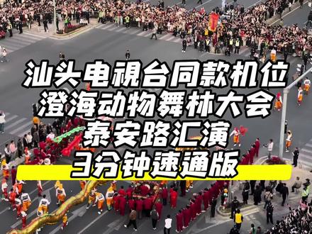 汕头电视台直播同款机位
澄海动物舞大会
泰安路口汇演
3分钟速通版
#民俗文化传承 #传统民俗文化 #传统文化传承 #澄海
