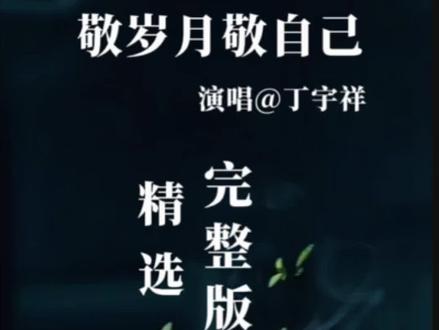 丁宇祥《敬岁月敬自己》 #敬岁月敬自己#丁宇祥#完整版歌曲#热门歌曲#治愈系音乐