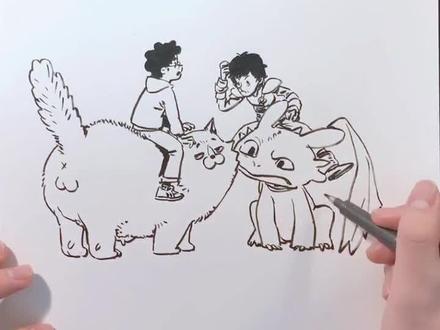 画图日记~看了驯龙高手,超超什么时候才能像人家的龙这么听话😂