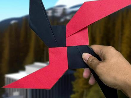 超大折纸回旋镖,你学会了吗?#纸飞镖制作教程 #折纸飞镖 #飞镖折纸