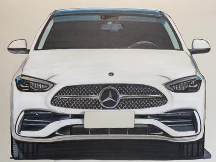 手绘奔驰C260,喜欢吗#抖音汽车 #马克笔手绘 #奔驰c260l #奔驰 #画车