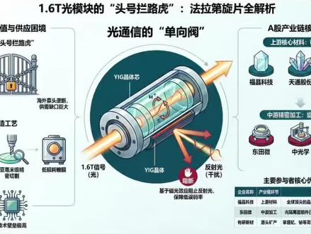 高景气赛道:中际财报后的机会,1.6T光模块系列,首个制约瓶颈-法拉第旋片,国内6家核心企业解析!#天通股份 #福晶科技 #中际旭创 #光模块