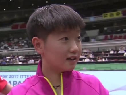 #孙颖莎 世乒赛三项签位已出,期望莎宝像2017年日本公开赛第一次打成人比赛一样,突破重围,闪耀休斯顿。16岁的包包好稚嫩,奶声奶气!#运动最美时刻
