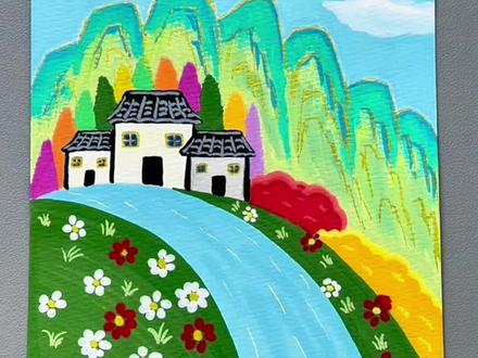超简单的清明节主题画,一学就会!#清明节 #简笔画 #丙烯马克笔 #清明节手抄报 #初描丙烯马克笔