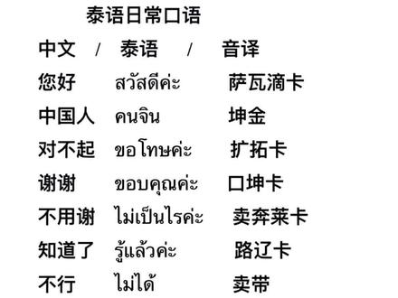 #泰语 泰语日常口语更新咯~你们最想学的泰语词汇是什么评论区告诉我叭#泰语教学 #泰语基础 #小语种
