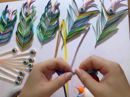 A3衍纸孔雀图羽毛教程出来啦🫰#衍纸手工