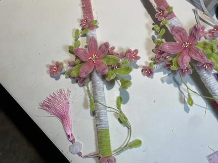 扭扭棒手工桃花剑详细教程②#手作diy #扭扭棒手工桃花剑 #桃花剑