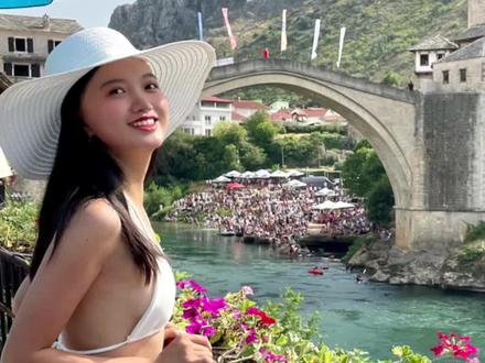 海外跳水比赛2021 一个人环球旅居在莫斯塔尔 巴尔干波黑老桥