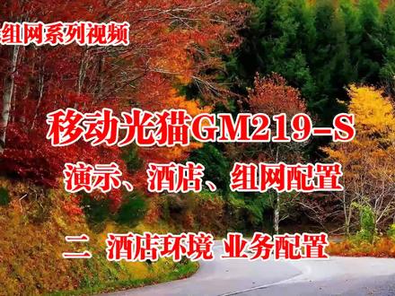 Olt组网系列视频- 移动光猫 GM219-S酒店环境业务配置基本说明 #移动光猫设置教程