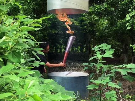 心中的北京奧運火炬依然在燃燒!#创意 #奥运 #画在自然