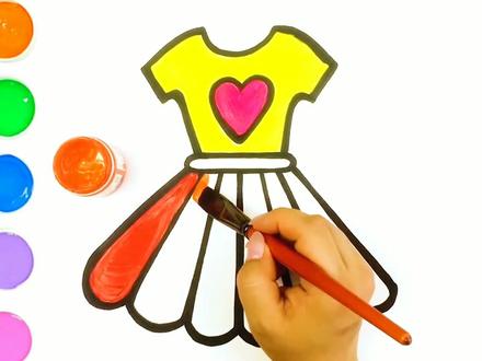 公主裙子怎么画?儿童简笔画着色幼儿早教美术