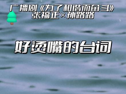不多说了你们自己听吧……#为了和谐而奋斗 #广播剧 #孙路路 #张福正 #配音演员