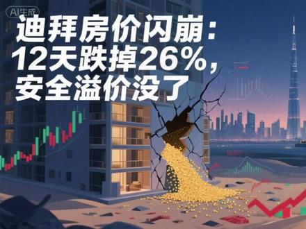 迪拜房价12天跌26%,安全神话破,资本大撤退。#迪拜房价 #楼市崩盘 #资本流动 #地缘风险 #财经观察