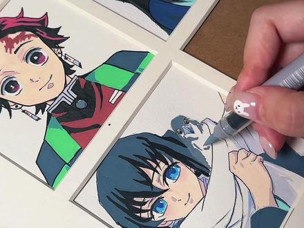 透:和银子出来玩啦 下期画谁呢?
画笔:歌马可换墨丙烯马克笔#银子 #时透无一郎 #鬼灭之刃#歌马可换墨