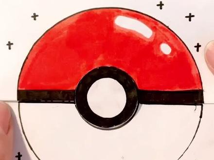 【04折叠创意简笔画】快打开精灵球~教你用1元硬币画小精灵们#简笔画 #创意美术 #精灵球 @抖音小助手