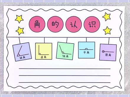 二年级数学角的认识手抄报,简单又漂亮!#角的认识手抄报 #数学手抄报 #二年级手抄报 #手抄报