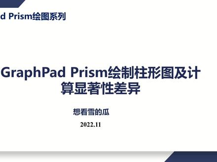 #graphpadprism 如何用GraphPad Prism绘制柱形图并计算显著性差异