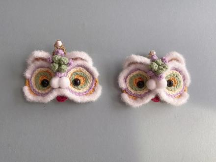 醒狮发夹手工钩织新年礼物