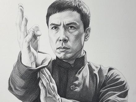 我要打十个! #甄子丹 #叶问 #绘画 #素描