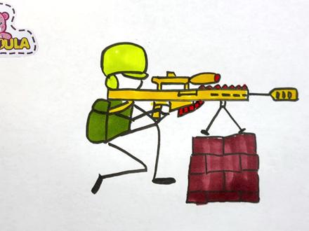 绘画一个正在射击的火柴人特种兵,非常酷哟 #火柴人 #绘画 #创意绘画 #锻炼绘画技能 #火柴人绘画