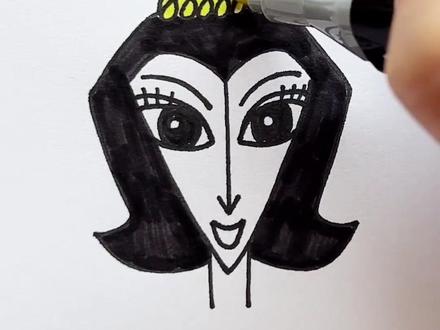 小时候看动画片的时候,最害怕的就是她#葫芦娃#蛇精#简笔画 #画画的baby