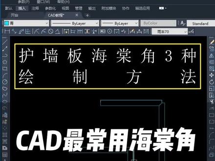 CAD教会你绘制护墙板中的海棠角,不会的关注收藏了。#cad教程 #酷家乐 #全屋定制 @DOU+小助手