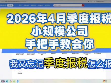 手把手教会你2026年4月小规模季度报税流程#小规模报税 #小规模纳税人 #财税知识 #会计实操 #上热门