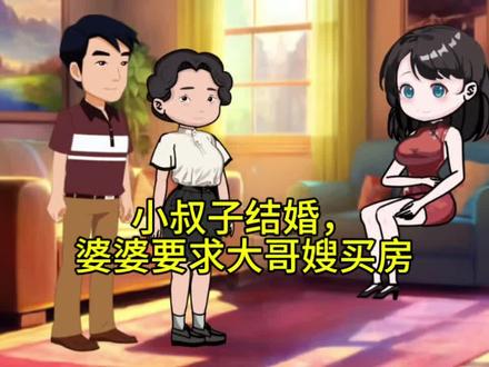 小叔子结婚,婆婆要求大儿子儿媳给买房#原创动画