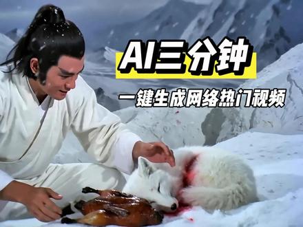 【AI三分钟】0基础急速复刻雪山救狐热梗视频 突出一个又简单又快效果还好#酱板鸭 #雪山救狐狸 #狐狸报恩 #即梦 #AI