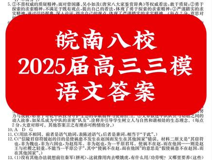 江淮十校2025届高三三模语文答案