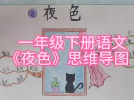 一年级下册语文《夜色》思维导图,女儿带读我跟读#小学语文 #原创 #简笔画 #手绘思维导图 #中视频伙伴计划 @抖音小助手