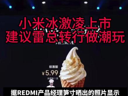 小米冰激凌上市,建议雷总转行做潮玩 小米冰激凌上市,建议雷总转行做潮玩#小米#小米冰激凌#小米汽车 #汽车安全 #雷军