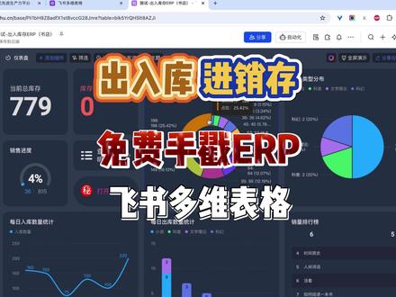 出入库进销存管理,ERP数据看板,免费用飞书0基础手戳搭建, 飞书多维表格教程,飞书多维表格怎么用?
#出入库 #ERP #ERP系统 #飞书 #库存管理