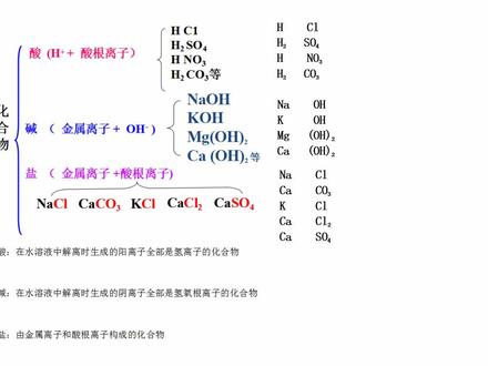 九年级化学 学习酸、碱、盐要掌握的第一个知识点-----酸、碱、盐的结构特点!