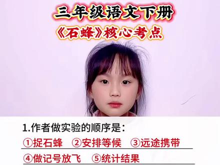三年级语文下册 第三单元课文《石蜂》核心考点#知识分享#涨知识#本课核心点