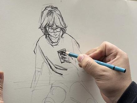 速写课堂写生记录 #美术生 #速写写生 #速写人物