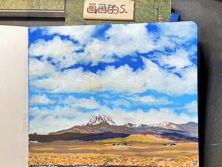 丙烯马克笔教程|两分钟学会云的画法~#跟着抖音学画画 #画画 #手绘 #零基础学画画 #绘画过程