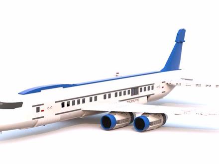 乐高积木大型喷气式客机MOC,乐高数字设计师演示搭建