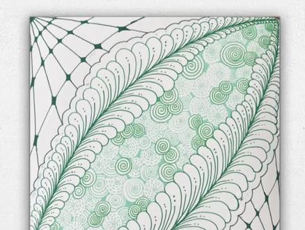 第210幅,小清新的绿色🍃#跟着抖音学画画 #绘画教程 #解压禅绕画 #绘画过程分享